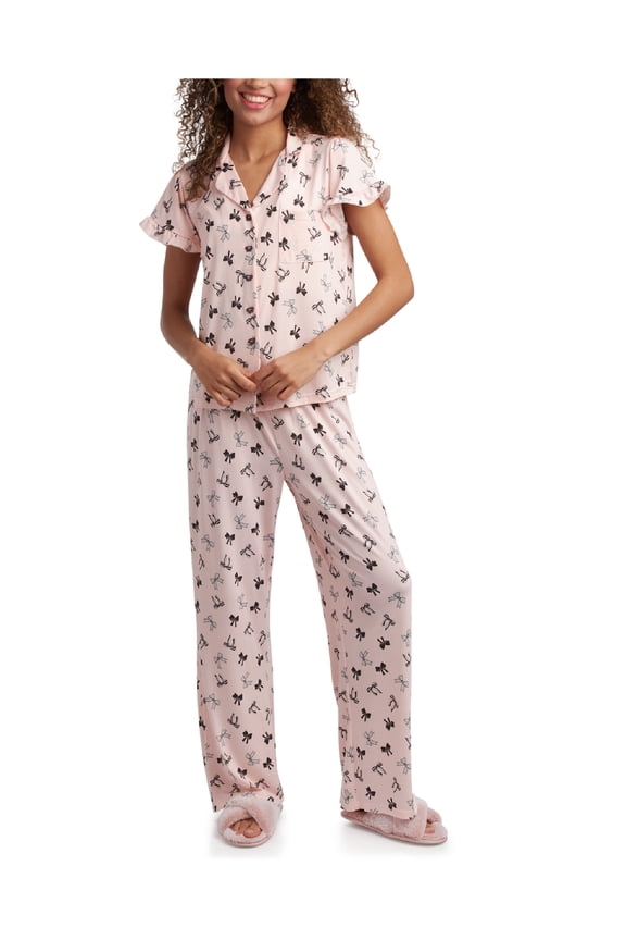 Women's Pajamas - 2 Piece Super Soft Button Down Sleep Shirt and Wide Leg Pajama Pants (S-3X)