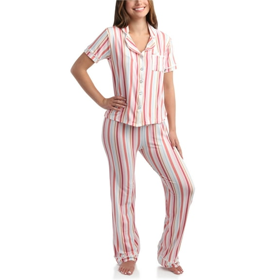 dELiA*s Women's Pajamas - 2 Piece Super Soft Button Down Sleep Shirt and Wide Leg Pajama Pants (S-3X)