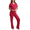 thumbnail image 1 of dELiA*s Women's Pajamas - 2 Piece Super Soft Button Down Sleep Shirt and Wide Leg Pajama Pants (S-3X), 1 of 7