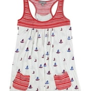 DELIA*S Womens Boats and Stripes Print Racerback Tank Top, Multicoloured, Juniors, X-Small