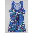 thumbnail image 1 of dELiA*s Womens Floral Print Racerback Tank Top, Blue, Medium, 1 of 2