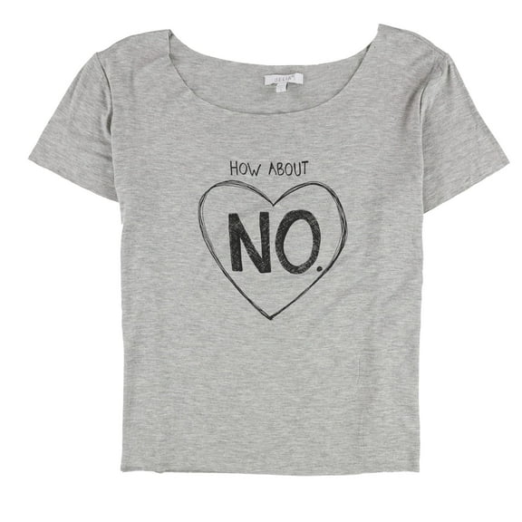 dELiA*s Womens How About No Graphic T-Shirt, Grey, Medium