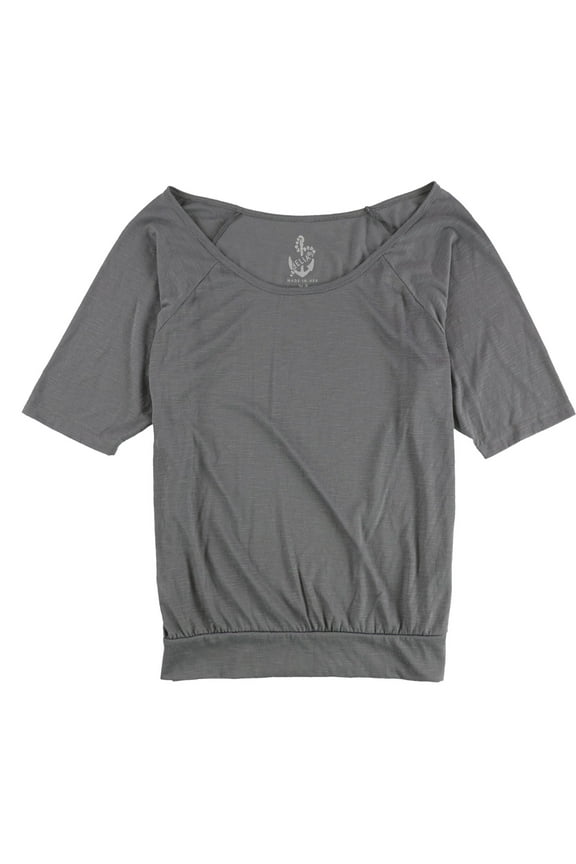 Womens Sidney Banded Pullover Blouse, Grey, Juniors, Small