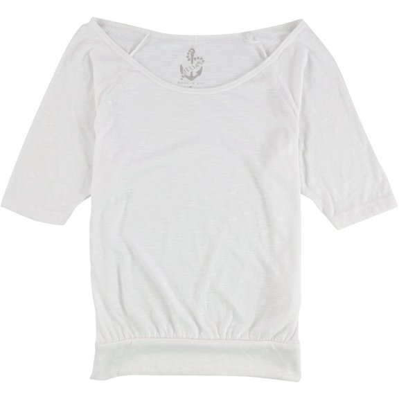 dELiA*s Womens Sidney Banded Pullover Blouse, White, Juniors, Medium