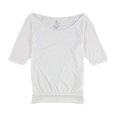 thumbnail image 1 of dELiA*s Womens Sidney Banded Pullover Blouse, White, Juniors, Small, 1 of 2