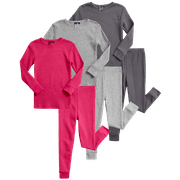 DELIA*S dELiAs Baby Girls' Thermal Underwear - 6 Piece Waffle Knit Top and Long Johns (12M-4T)