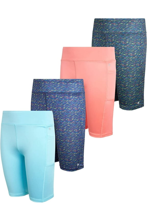 dELiAs Girls' Active Shorts - 4 Pack Basic Performance Bike Shorts (Big Girl)