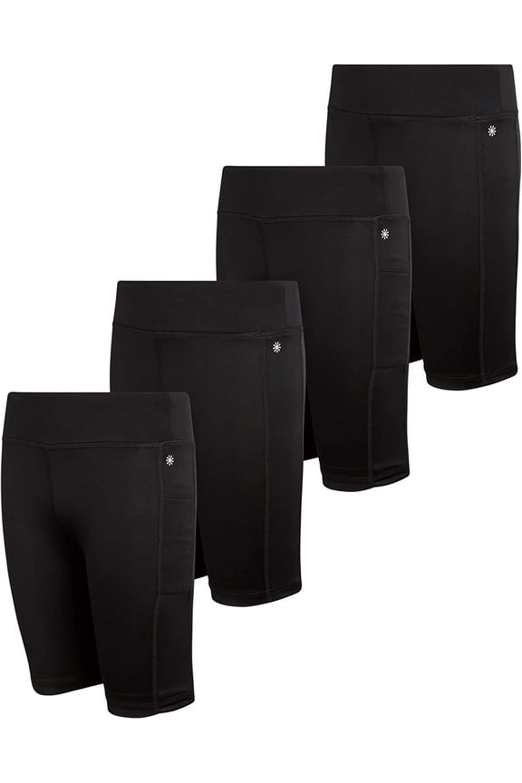 dELiAs Girls' Active Shorts - 4 Pack Basic Performance Bike Shorts (Big Girl)