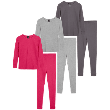 dELiAs Girls' Thermal Underwear - 6 Piece Waffle Knit Top and Long Johns (2T-16)