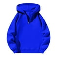 thumbnail image 1 of dGslk Casual Pullover Hoodie Sweatshirt for Men and Women Unisex Half Zip Long Sleeve Loose Fit Comfortable Top Blue L, 1 of 2