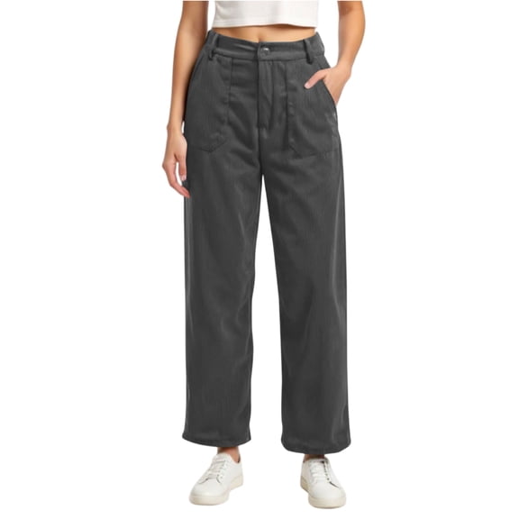 dGslk High Waist Wide Leg Pants for Women Casual Loose Fit Trousers with Pockets Comfortable Straight Leg Design Suitable for Daily Wear Dark Gray 2XL