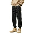thumbnail image 1 of dGslk Men's Casual Drawstring Jogger Pants Elastic Waist Lightweight Tapered Fit Ankle Cuff Trousers with Pockets Suitable for Daily Wear Black M, 1 of 2