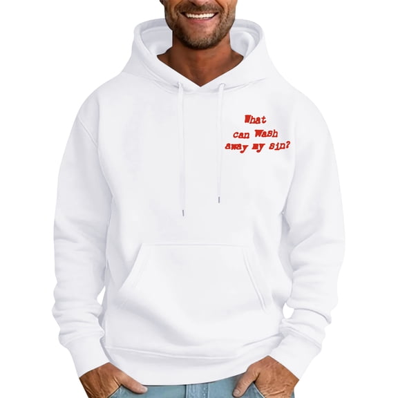 dGslk Men's Hooded Casual Hoodie White XL