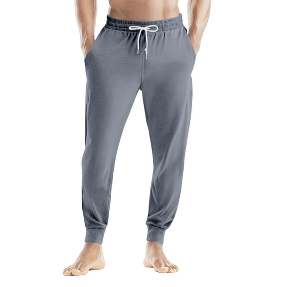 dGslk Men’s Lightweight Jogger Sweatpants with Drawstring Waist, Tapered Fit, Soft Cotton Blend, Athletic Lounge Pants Gray L