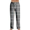 thumbnail image 1 of dGslk Men's Plaid Lounge Pants Soft Lightweight Drawstring Waist Comfortable Relaxed Fit Pajama Bottoms for All Gray M, 1 of 1