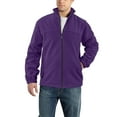 thumbnail image 1 of dGslk Mens Full Zip Fleece Jacket Lightweight Soft Outerwear Stand Collar Long Sleeve Warm Casual Coat for Everyday Wear Purple L, 1 of 2