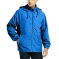 thumbnail image 1 of dGslk Mens Lightweight Waterproof Hooded Windbreaker Jacket with Adjustable Drawstring and Zipper Closure for Outdoor Activities and Travel Blue M, 1 of 1