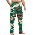 thumbnail image 1 of dGslk Mens Loose Fit Camouflage Print Lounge Pants Comfortable Drawstring Waist Pajama Trousers for Home and Casual Wear Green XL, 1 of 2
