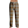 thumbnail image 1 of dGslk Mens Plaid Lounge Pants Soft Flannel Sleepwear Drawstring Waist Relaxed Fit Pajama Bottoms for All Comfort Ginger M, 1 of 1