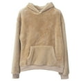 thumbnail image 1 of dGslk Plush Fleece Pullover Hoodie for Women and Men Soft Sherpa Long Sleeve Warm Hooded Sweatshirt with Pocket Khaki 2XL, 1 of 2