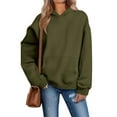 thumbnail image 1 of dGslk Women's Casual Fashion Floral Print Long Sleeve O-Neck Pullover Top Blouse Army Green M, 1 of 2