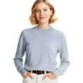 thumbnail image 1 of dGslk Women's Classic Crewneck Long Sleeve Pullover Sweater Soft Lightweight Knit Top for Everyday Comfort and Versatile Styling Light Gray L, 1 of 5