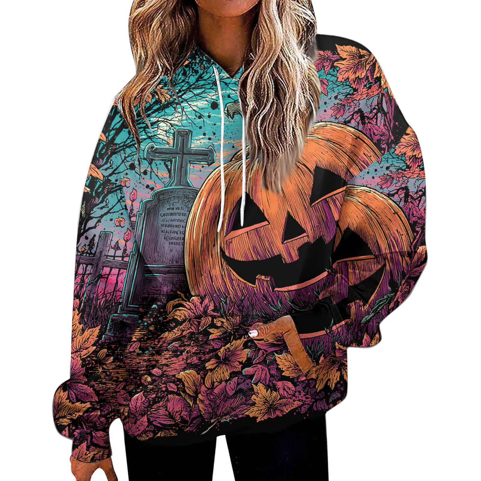 Halloween Bat Pattern Print Women's Sweatshirt