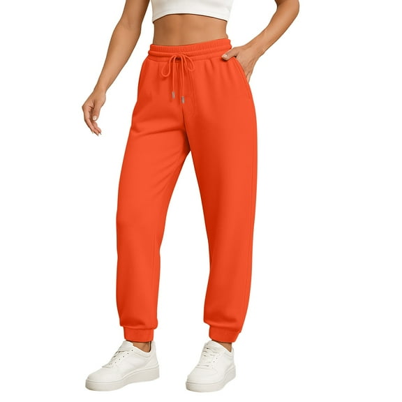 dGslk Women's High Waist Sweatpants with Drawstring, Casual Loose Fit Joggers Pants, Soft Comfy Lounge Pants for Workout, Running, Yoga Red L