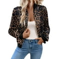 thumbnail image 1 of dGslk Women’s Leopard Print Bomber Jacket – Casual Lightweight Zip-Up Long Sleeve Fashion Outerwear for Spring and Fall Style Leopard Print XS, 1 of 2