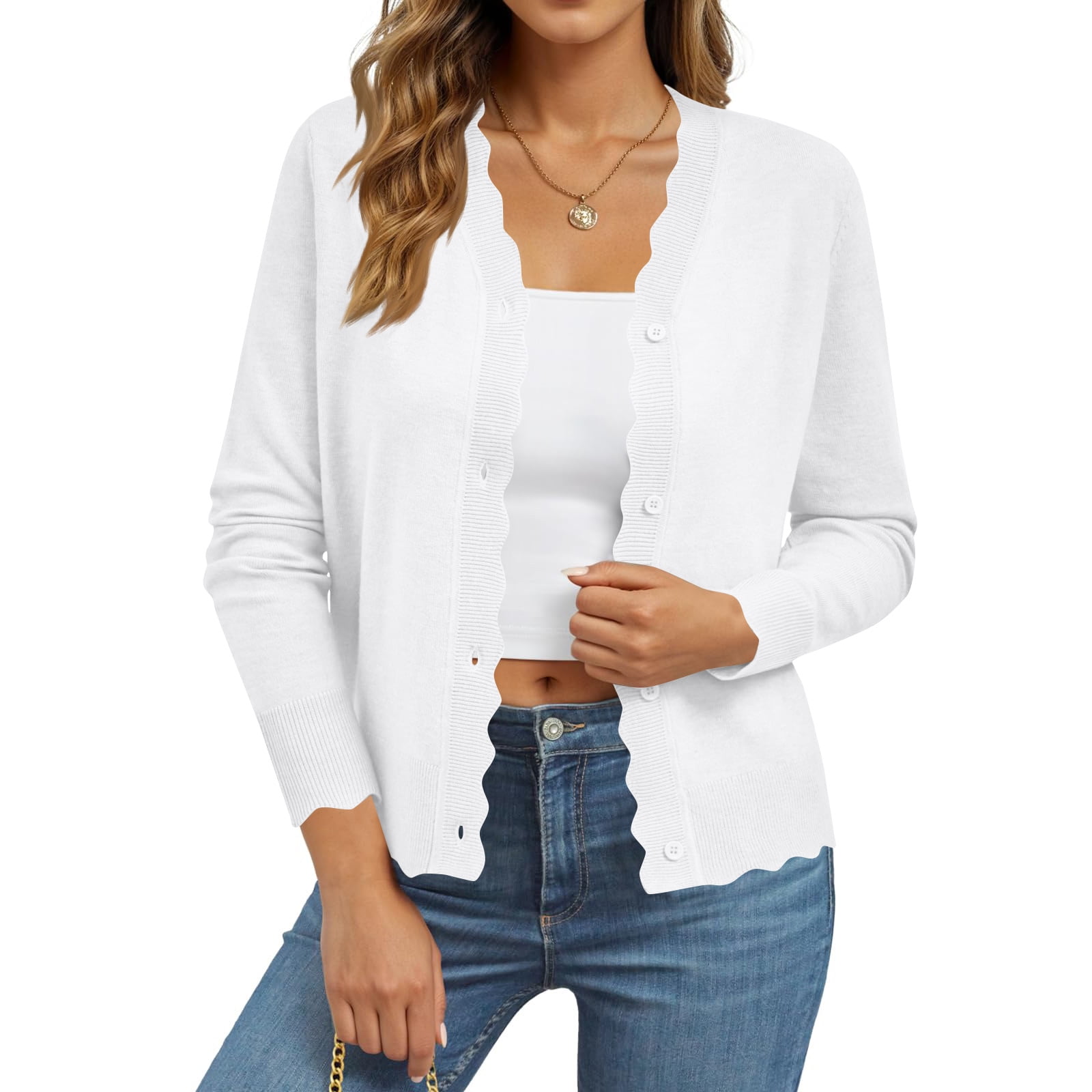 Pre-Order Solid Color Textured Detail Button Down Long Sleeve Sweater Cardigans