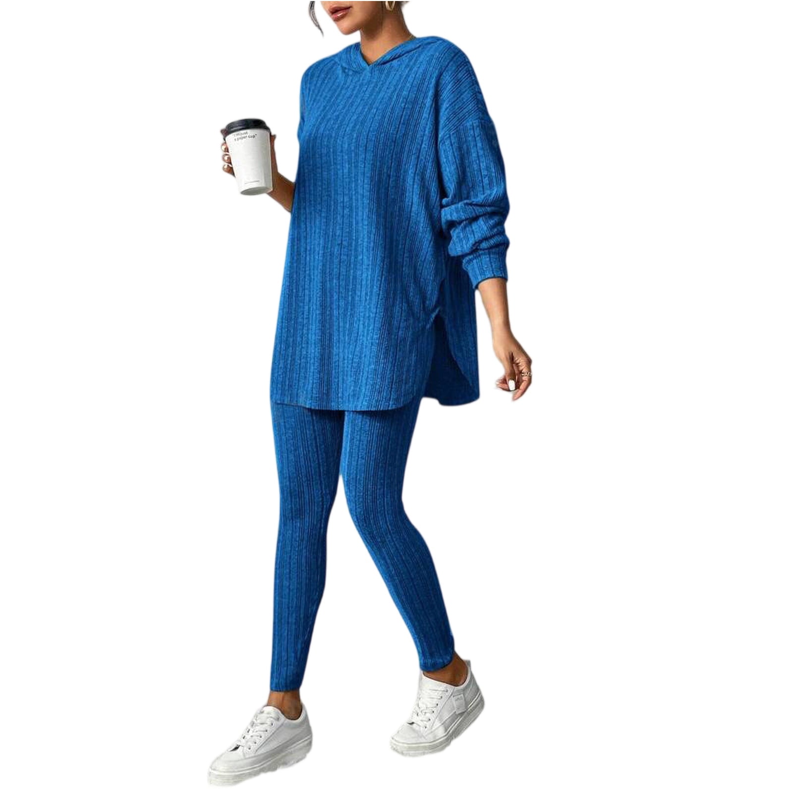 dGslk Women’s Two Piece Lounge Set Long Sleeve Ribbed Knit Top and — free download