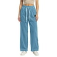 thumbnail image 1 of dGslk Womens Casual Loose Fit Sweatpants High Waisted Wide Leg Lounge Pants Comfy Elastic Waist Drawstring Trousers for Daily Wear Sky Blue 2XL, 1 of 2