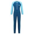 thumbnail image 1 of dPois Boys Girls Rash Guard One Piece Bathing Suit Full Length Contrast Swimsuit Sun Protection Sky Blue L, 1 of 7