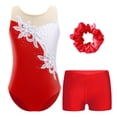 thumbnail image 1 of dPois Girls Gymnastics Leotards Rhinestone Ballet Dance Bodysuit Red 10, 1 of 7