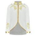 thumbnail image 1 of dPois Kids Boys Palace Prince Gold Embroidered Jacket Coat Halloween Long Sleeve Court Uniform White 155, 1 of 7