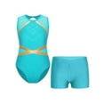 thumbnail image 1 of dPois Kids Girls Sleeveless Shiny Diamond Gymnastics Dance Leotard Yoga Sports Bodysuit Biketard Blue Green 8, 1 of 7