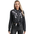 thumbnail image 1 of dPois Women's Embroidered Western Cowboy Vintage Printed Button Down Long Sleeve Retro Collared Type A XL, 1 of 7