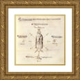 thumbnail image 1 of da Premariacco, Fiore Furlan dei Liberi 15x15 Gold Ornate Wood Framed with Double Matting Museum Art Print Titled - Aiming Points on the Body, 1 of 4