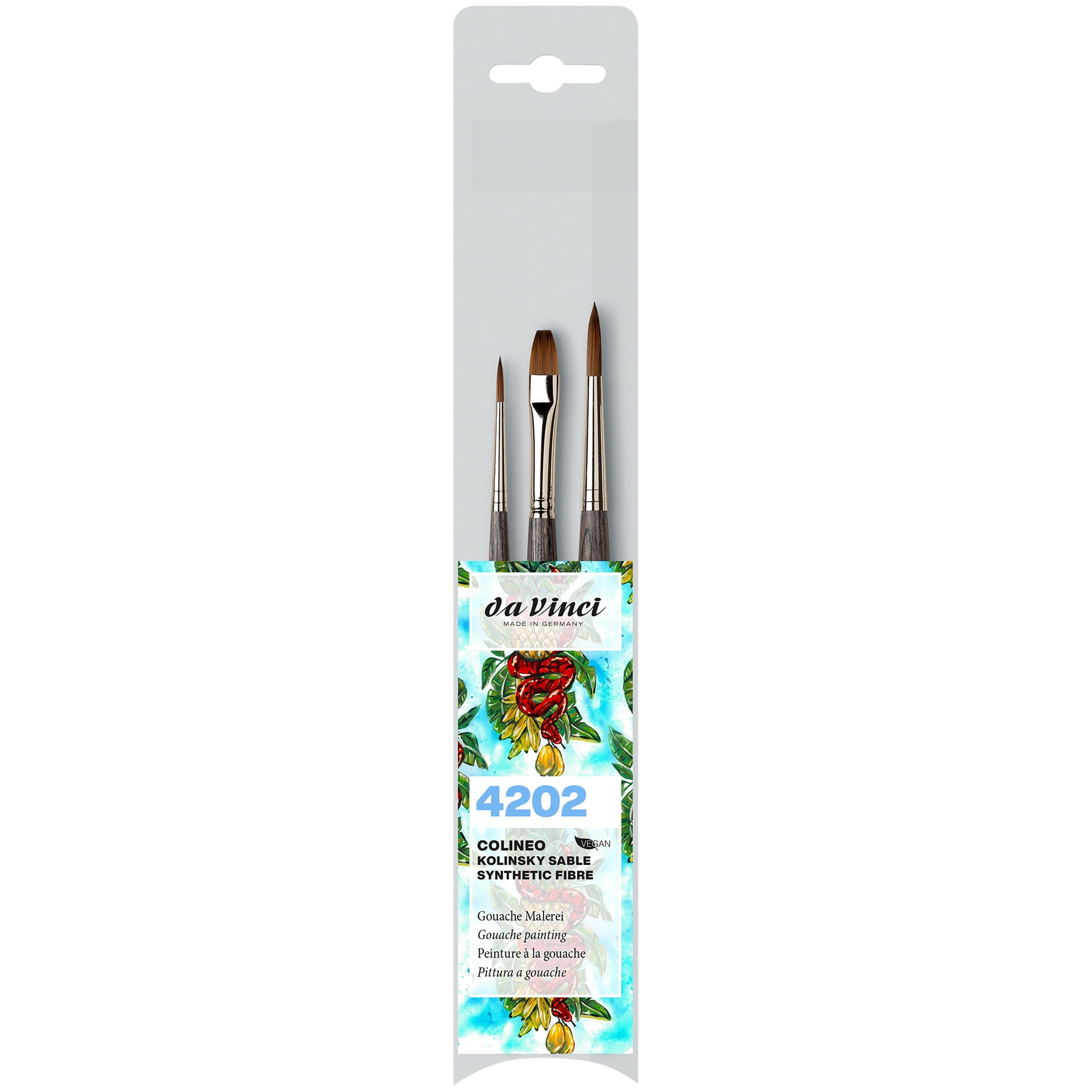 da Vinci COLINEO Synthetic Red Sable, Gouache, 3 Brush Set