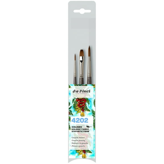 da Vinci COLINEO Synthetic Red Sable, Gouache, 3 Brush Set