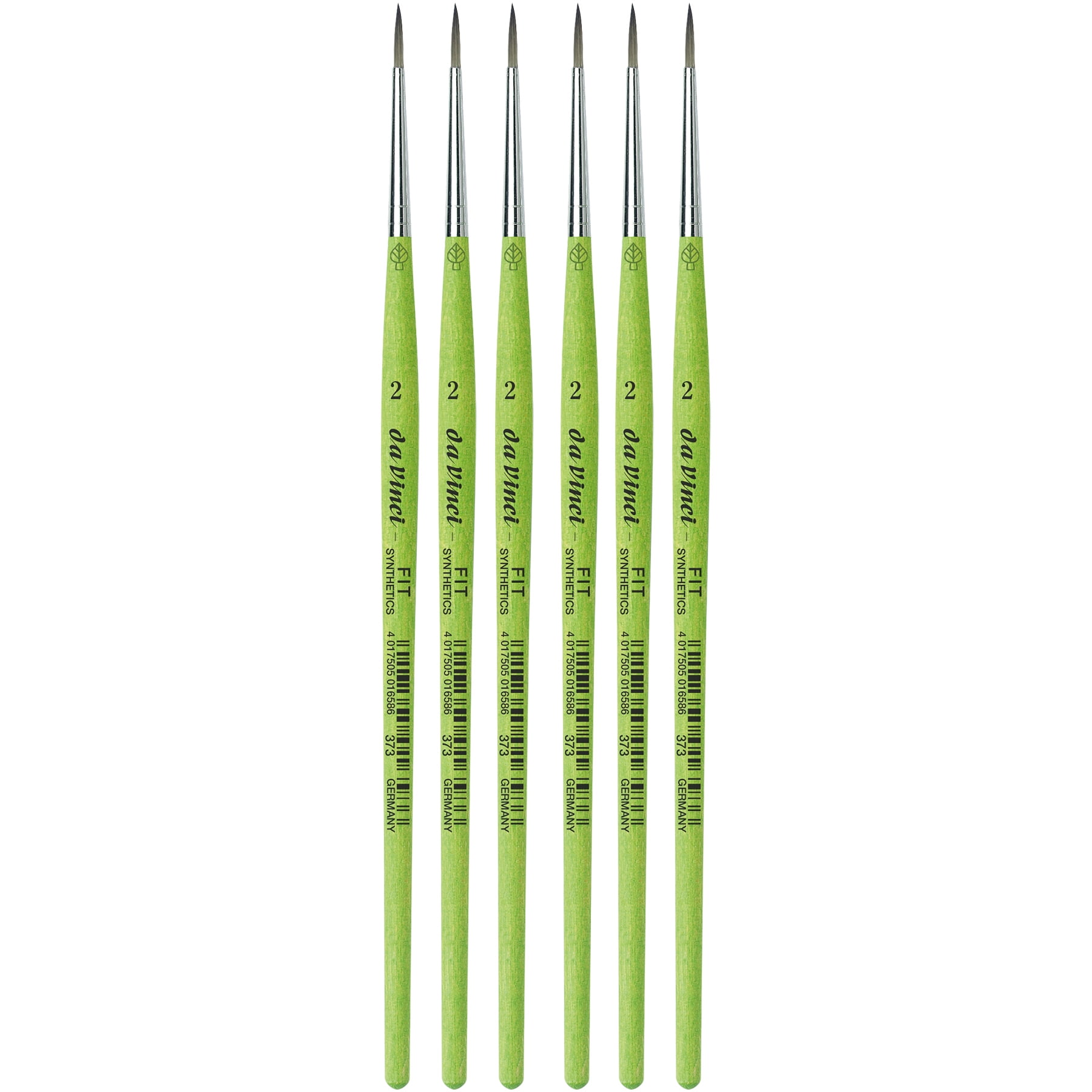 da Vinci FIT Synthetics Student Brush, Synthetic, Acrylic & Tempera, Round, Series 373, Size 2, Pack of 6