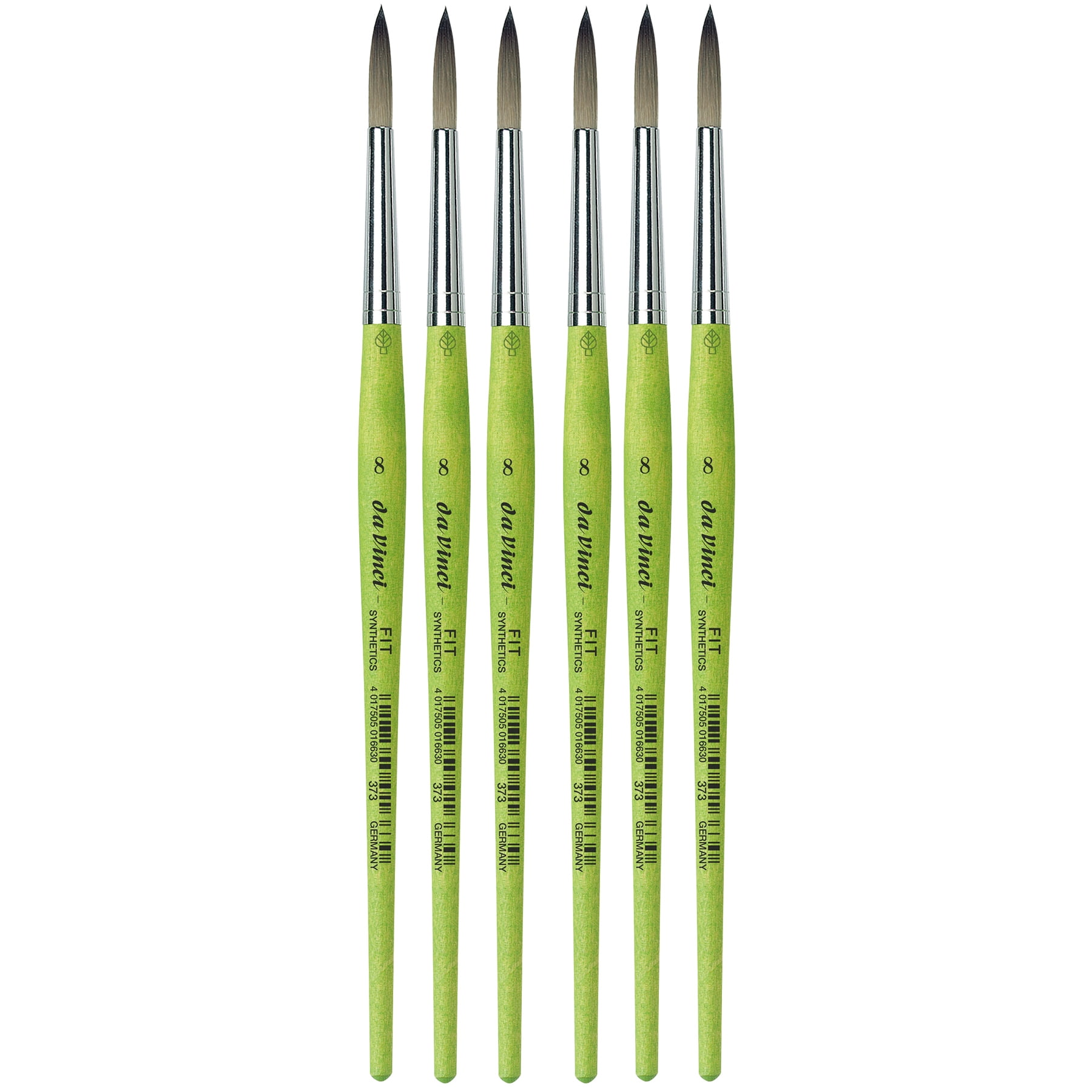 da Vinci FIT Synthetics Student Brush, Synthetic, Acrylic & Tempera, Round, Series 373, Size 8, Pack of 6