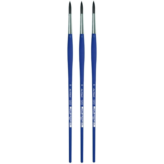 da Vinci FORTE-Acrylics Student Brush, Synthetic, Acrylic & Oil, Round, Series 8630, Size 10, Pack of 3