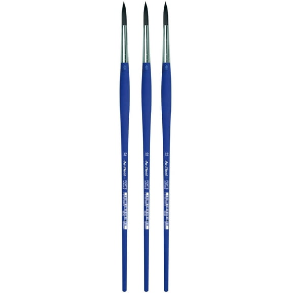 da Vinci FORTE-Acrylics Student Brush, Synthetic, Acrylic & Oil, Round, Series 8630, Size 12, Pack of 3