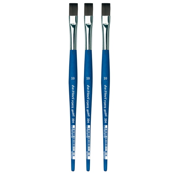 da Vinci FORTE BASIC Student Brush, Synthetic, Acrylic, Flat, Series 394, Size 10, Pack of 3