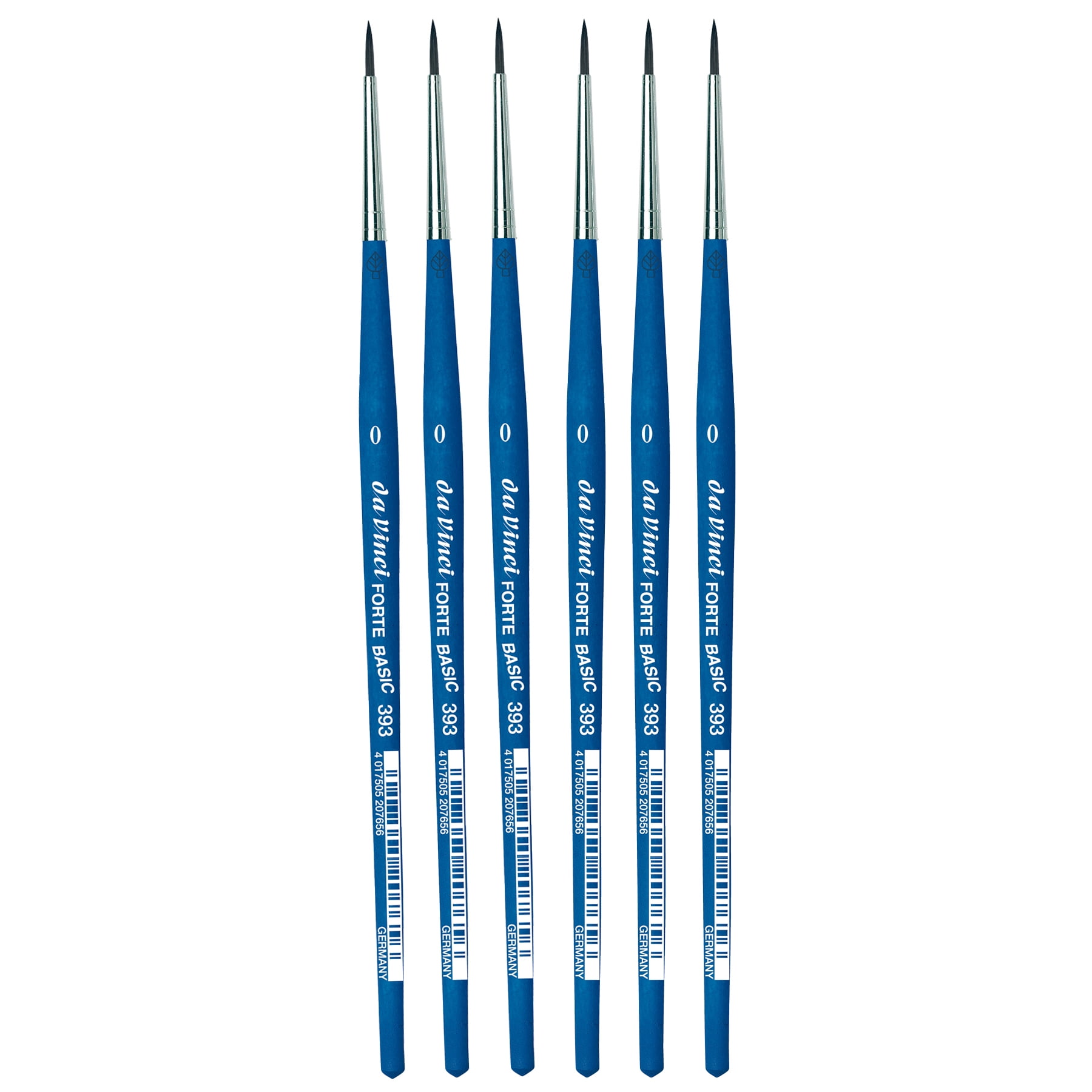 da Vinci FORTE BASIC Student Brush, Synthetic, Acrylic, Round, Series 393, Size 0, Pack of 6