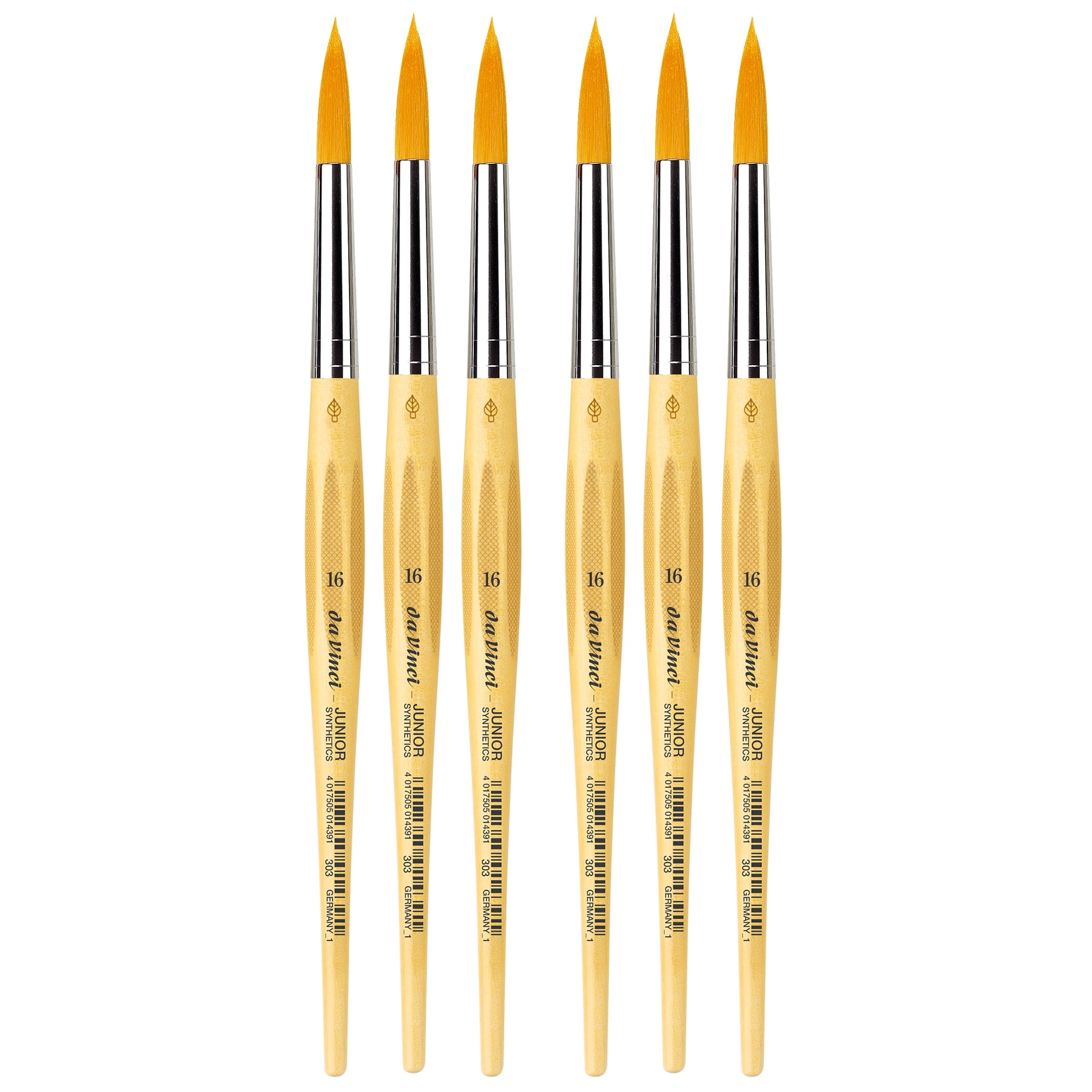 da Vinci JUNIOR Synthetics Student Brush, Synthetic, Tempera, Round, Series 303, Size 1, Pack of 6