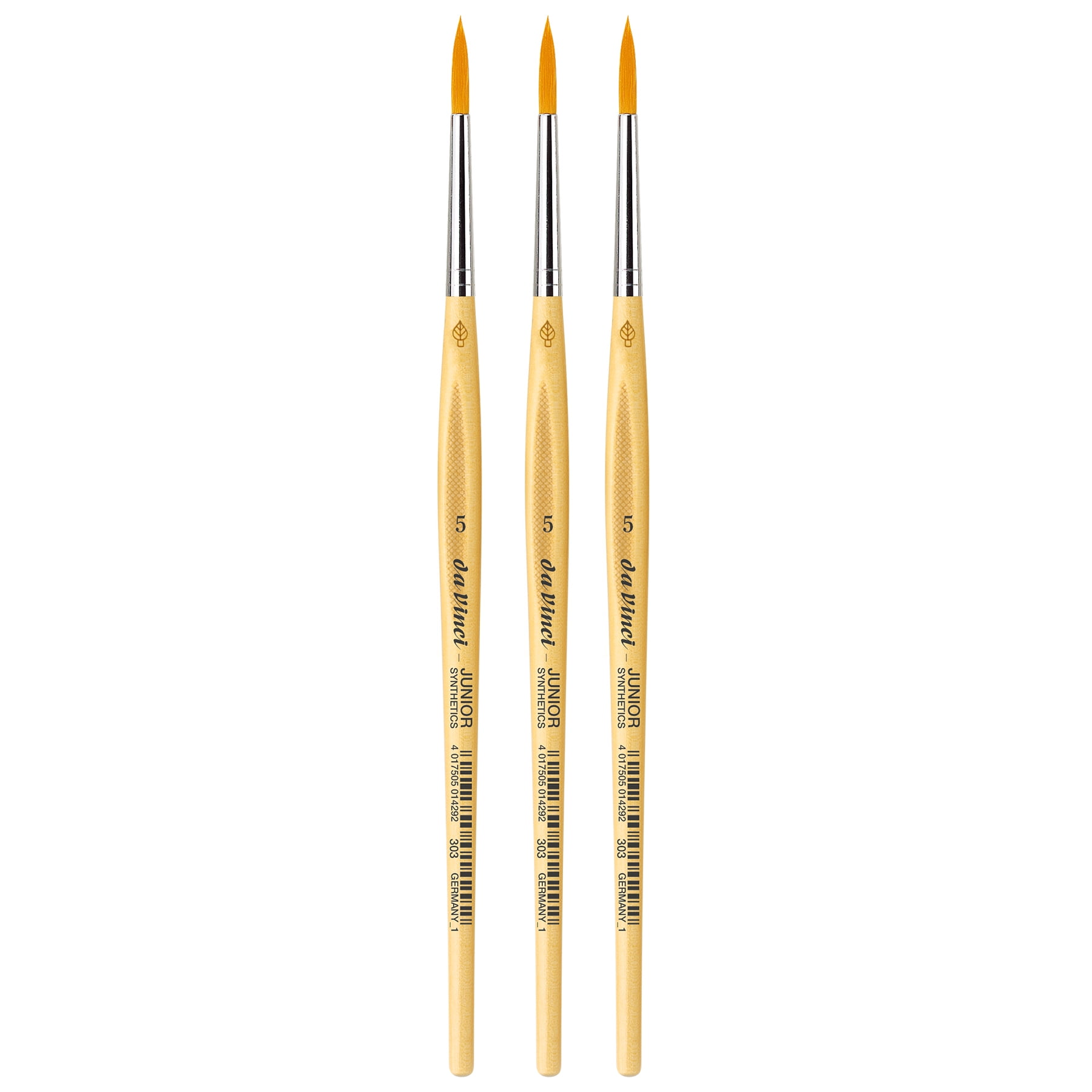 da Vinci JUNIOR Synthetics Student Brush, Synthetic, Tempera, Round, Series 303, Size 5, Pack of 3