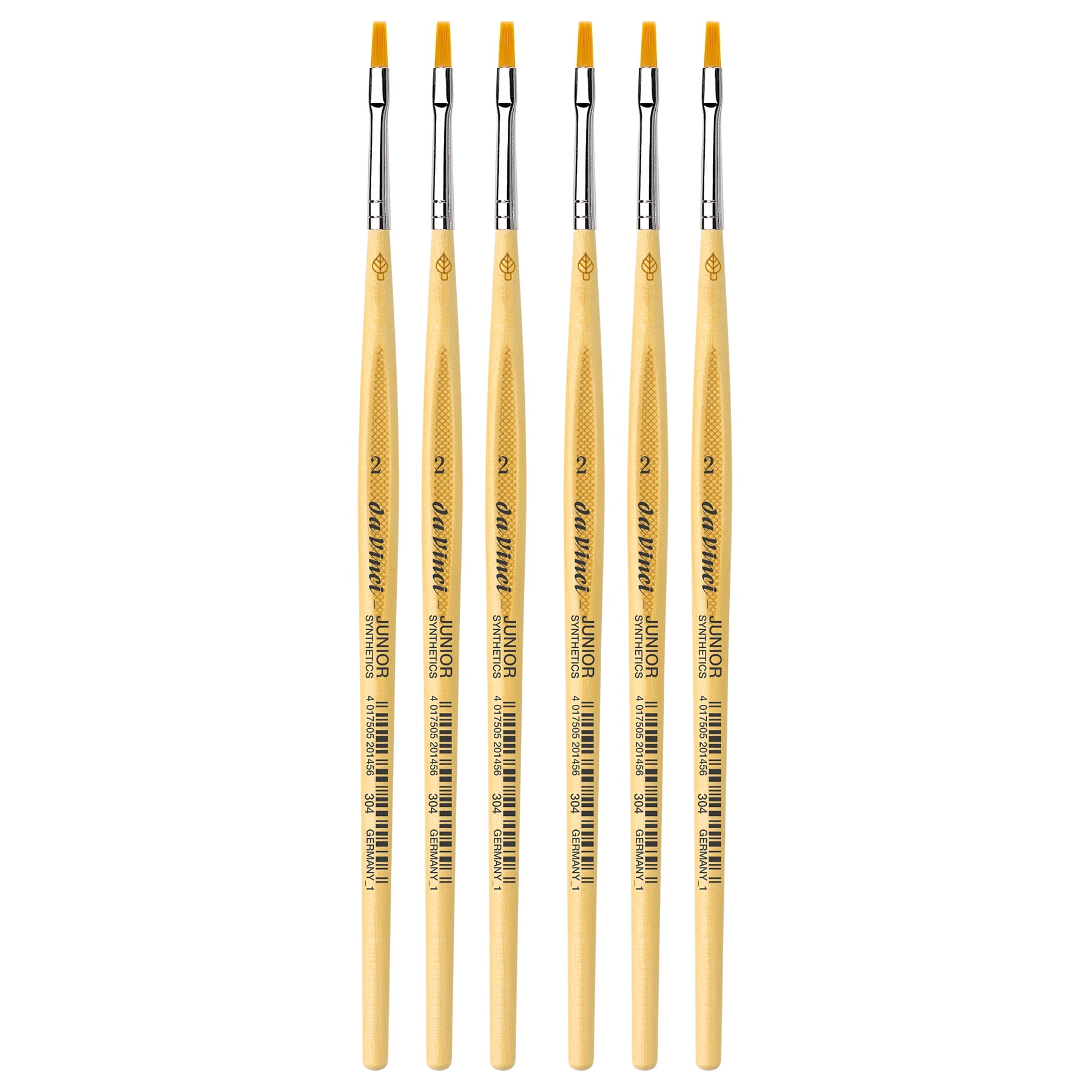 da Vinci JUNIOR Synthetics Student Brush, Synthetic, Tempera, Round, Series 304, Size 2, Pack of 6