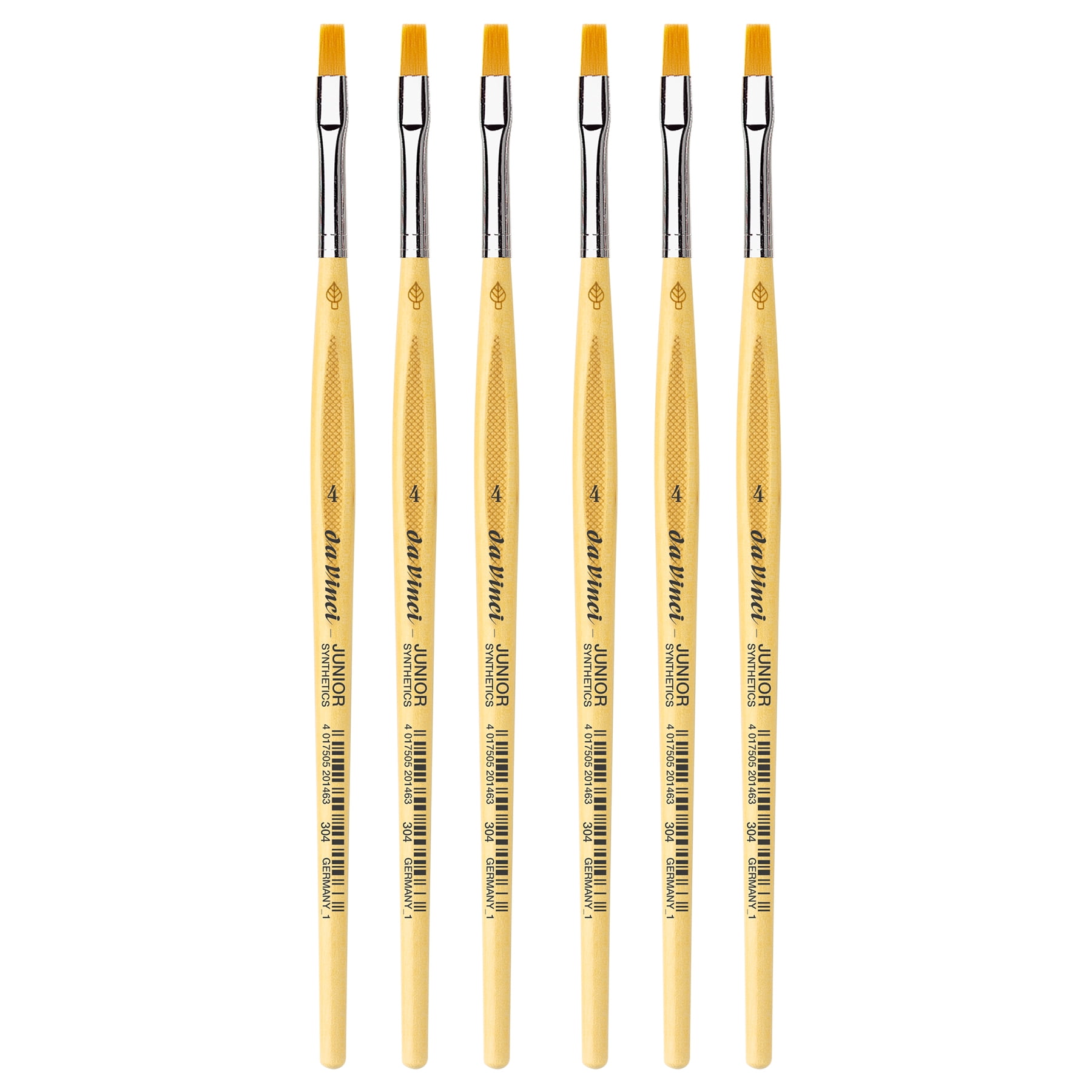 da Vinci JUNIOR Synthetics Student Brush, Synthetic, Tempera, Round, Series 304, Size 4, Pack of 6